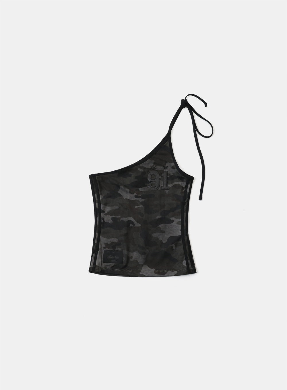 Vintage Club One Shoulder Tank - Black Camo