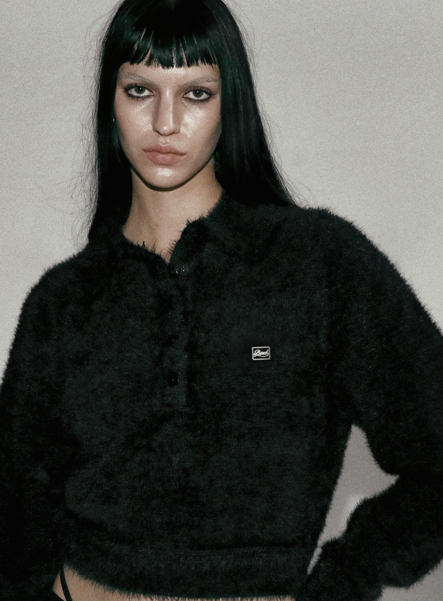 BS Mohair Polo Sweater - Black