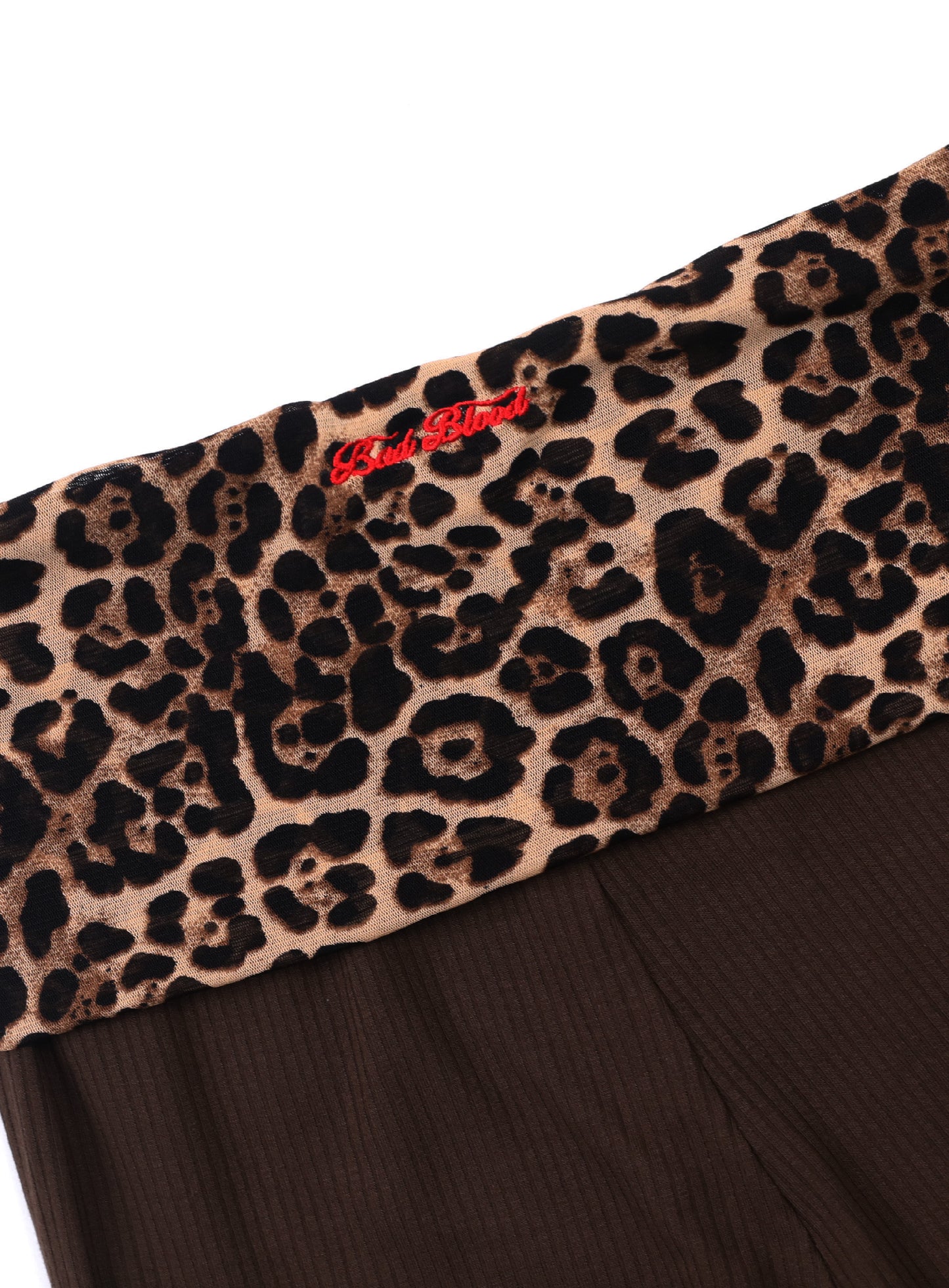 Fold over bootcut pants – leopard