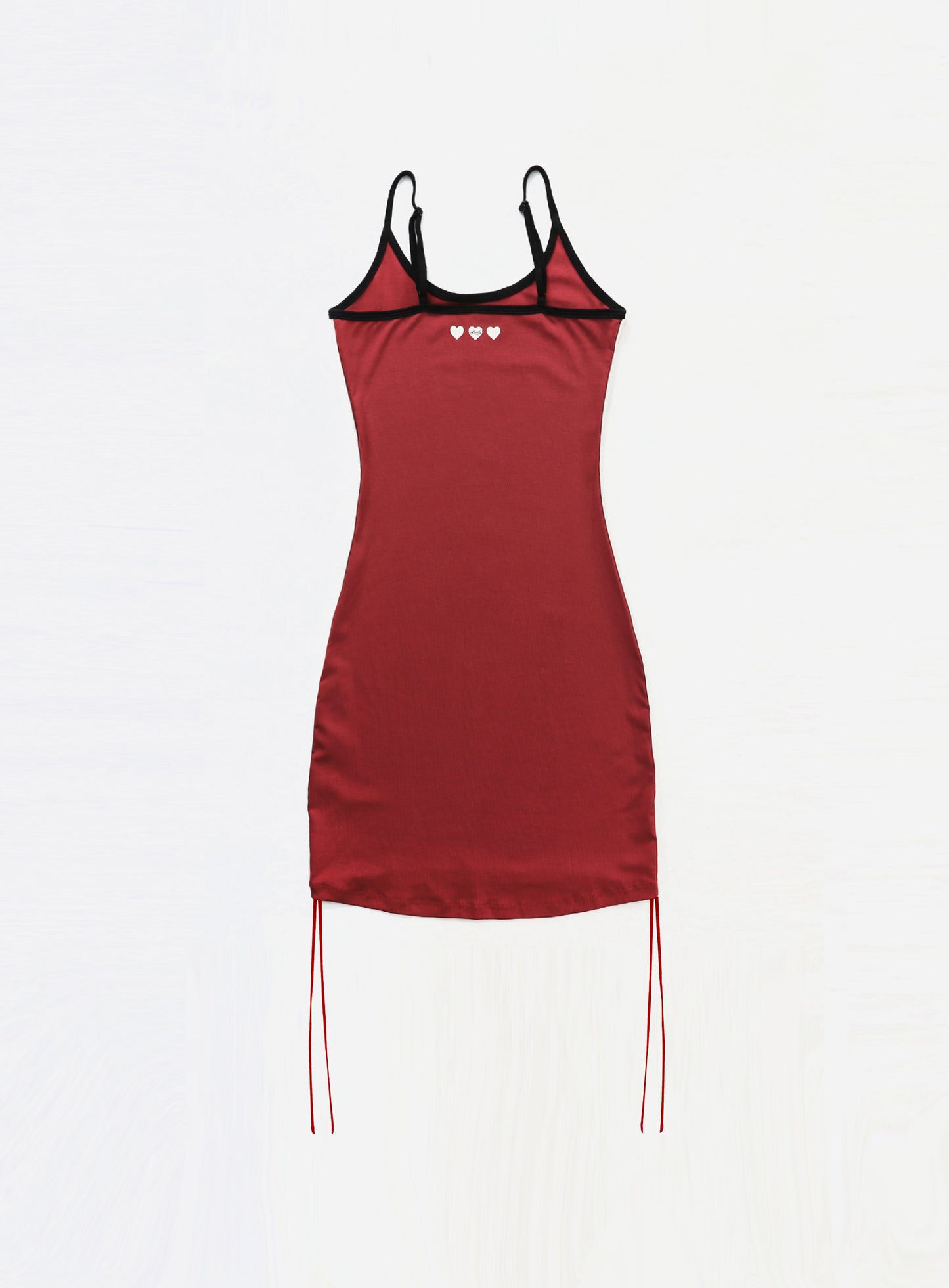 Vintage Logo Spaghetti String Mini Dress - Red