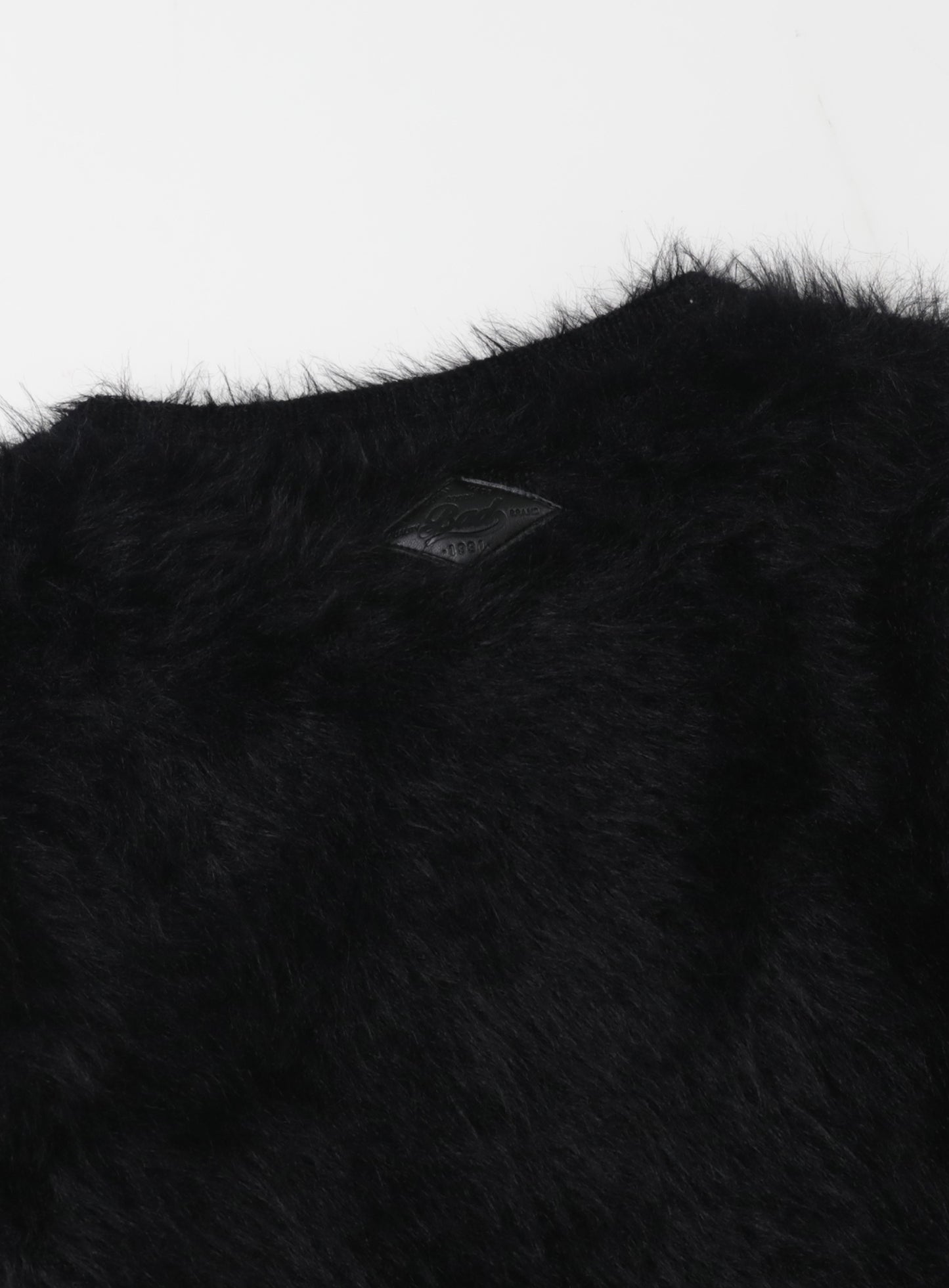 BS Mohair Round Long Sleeve Cardigan - Black