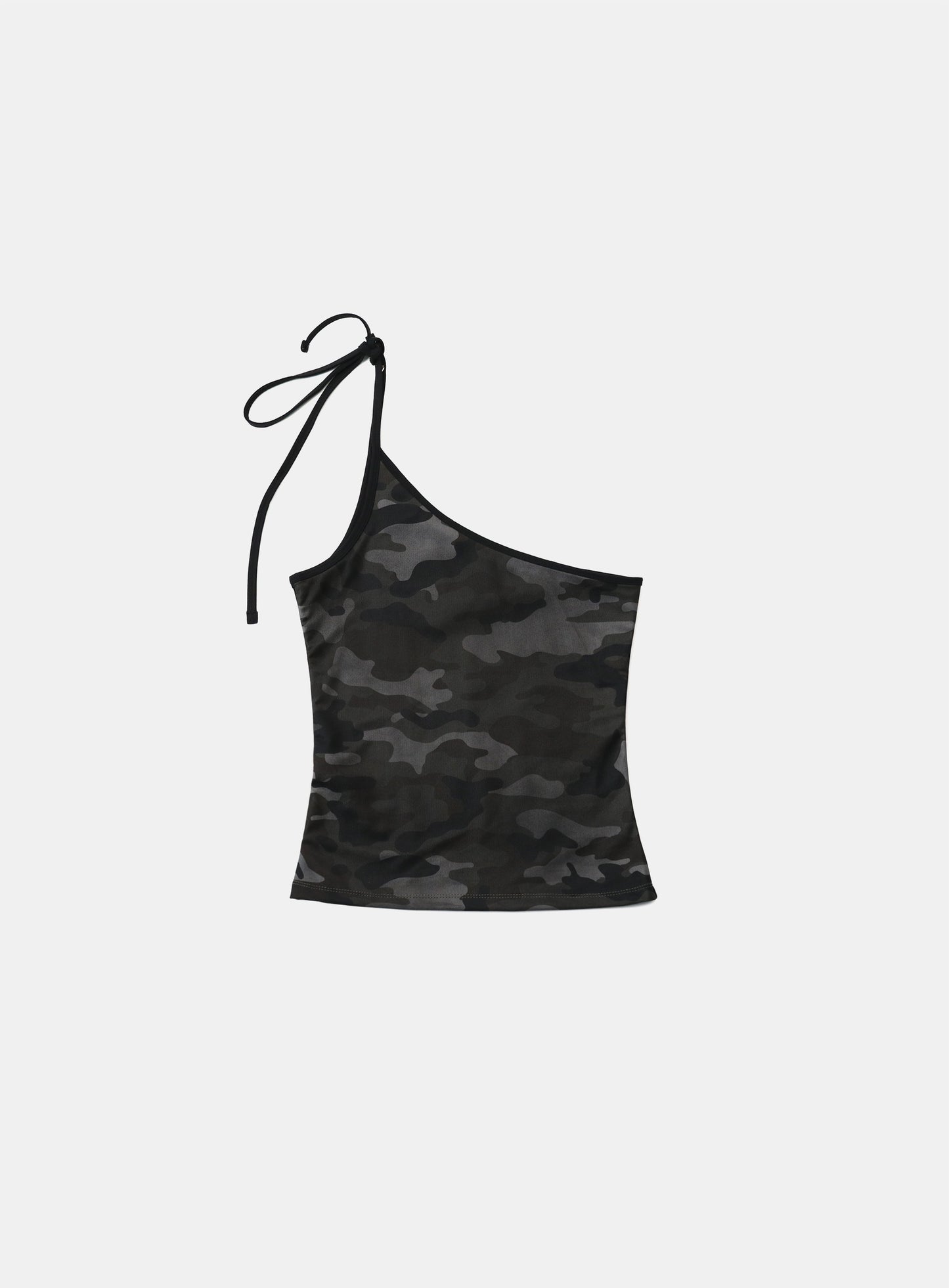 Vintage Club One Shoulder Tank - Black Camo