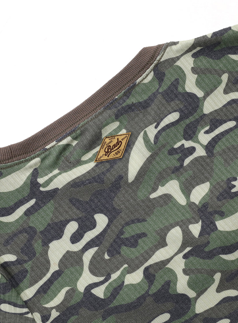 SAMPLE SALE Camo short sleeve slim fit - military