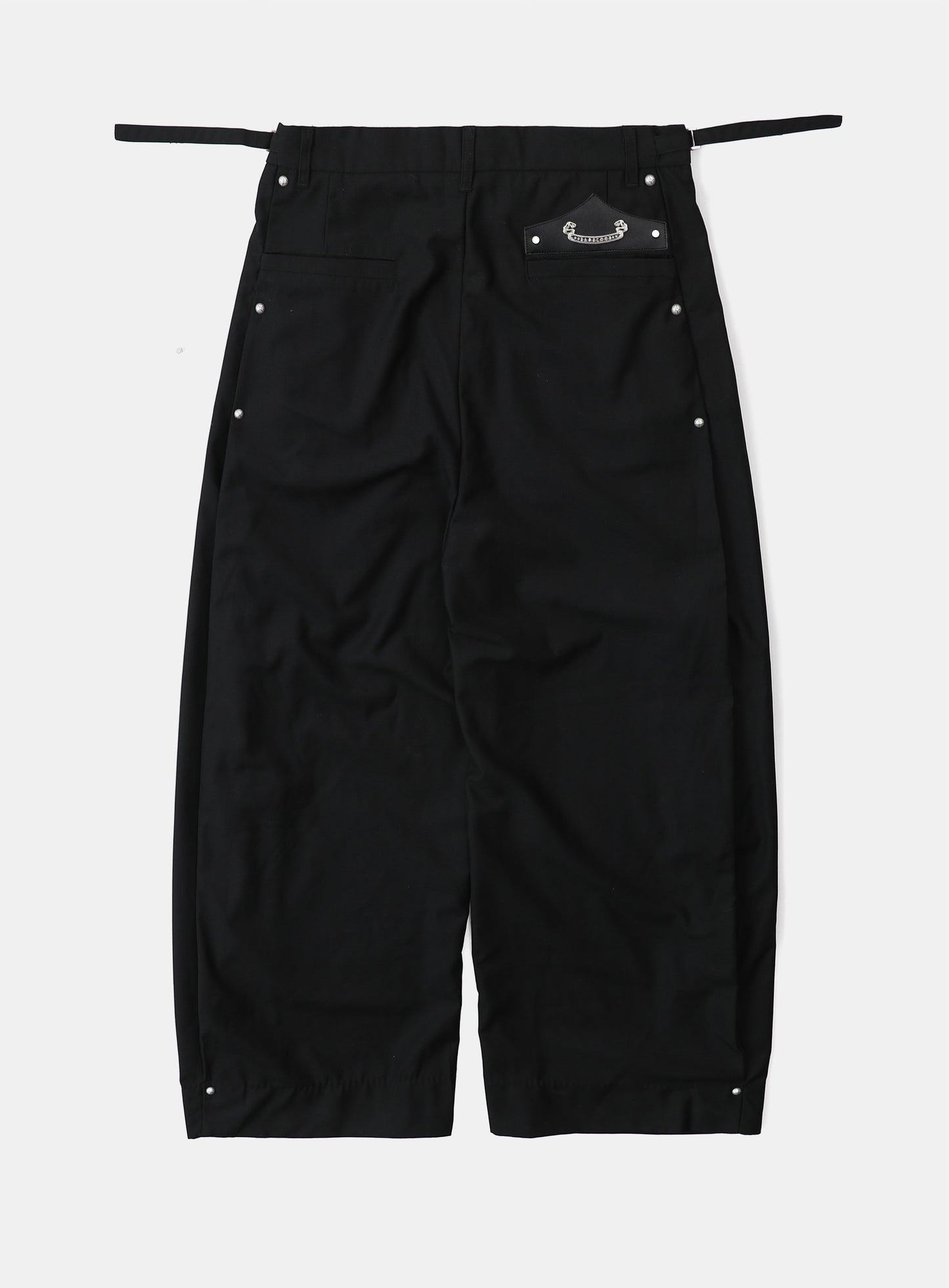 101 Studded Curved Slacks - Black