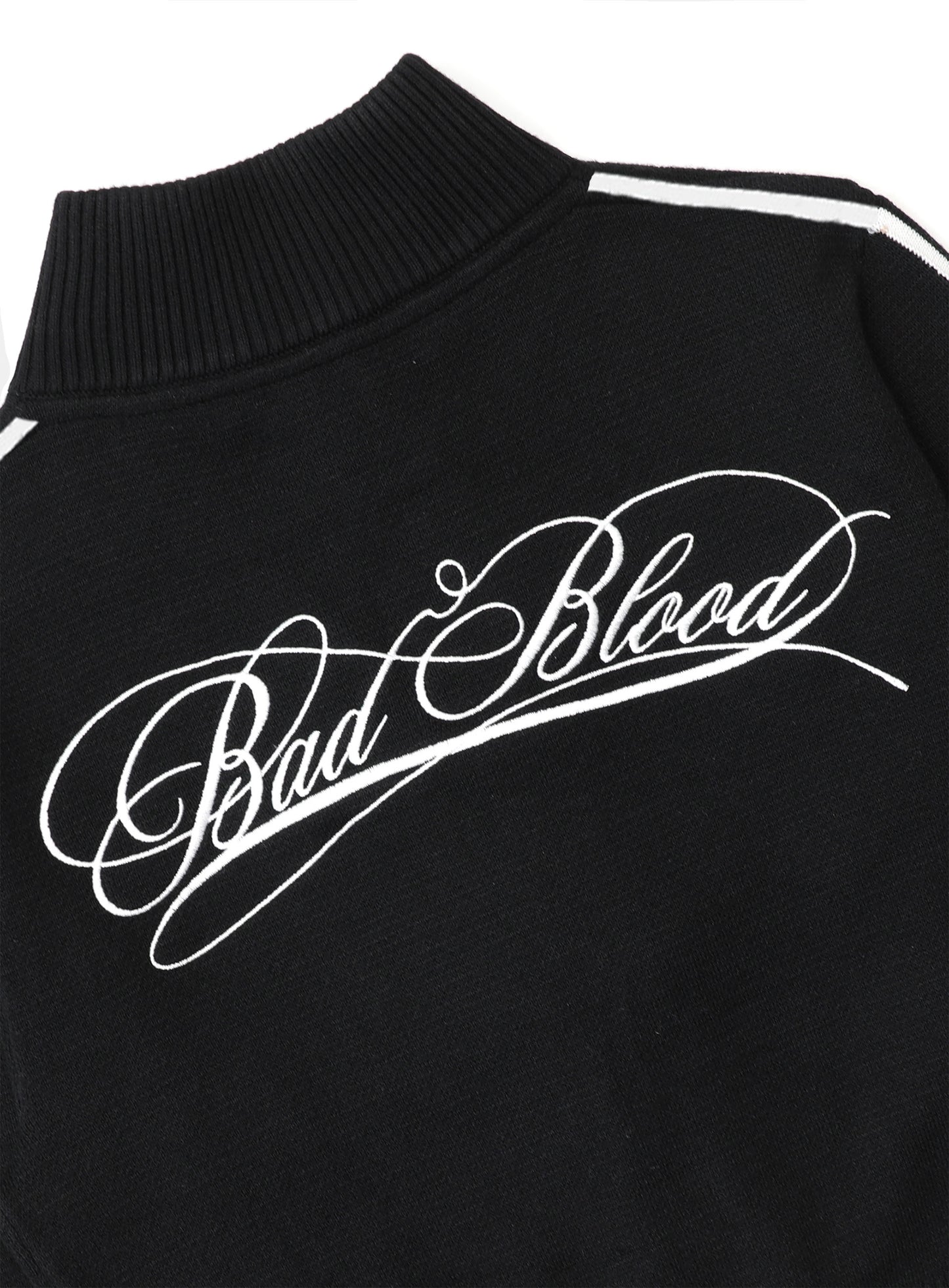 Dark Classic Knit Track Zip-Up - Black