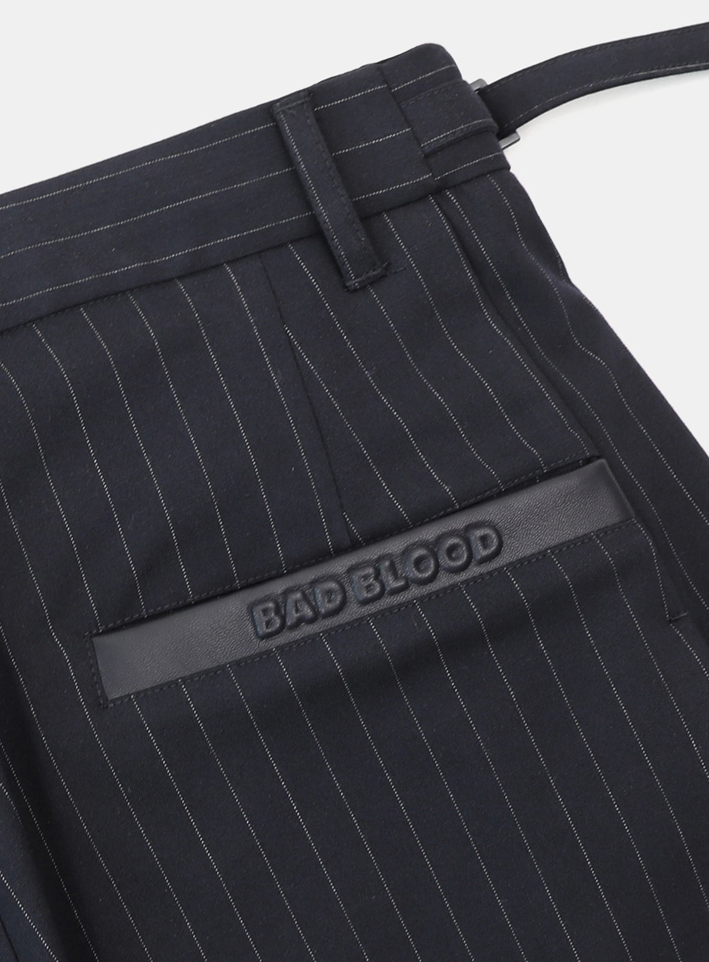 101 Curved Slacks - Navy/Stripe