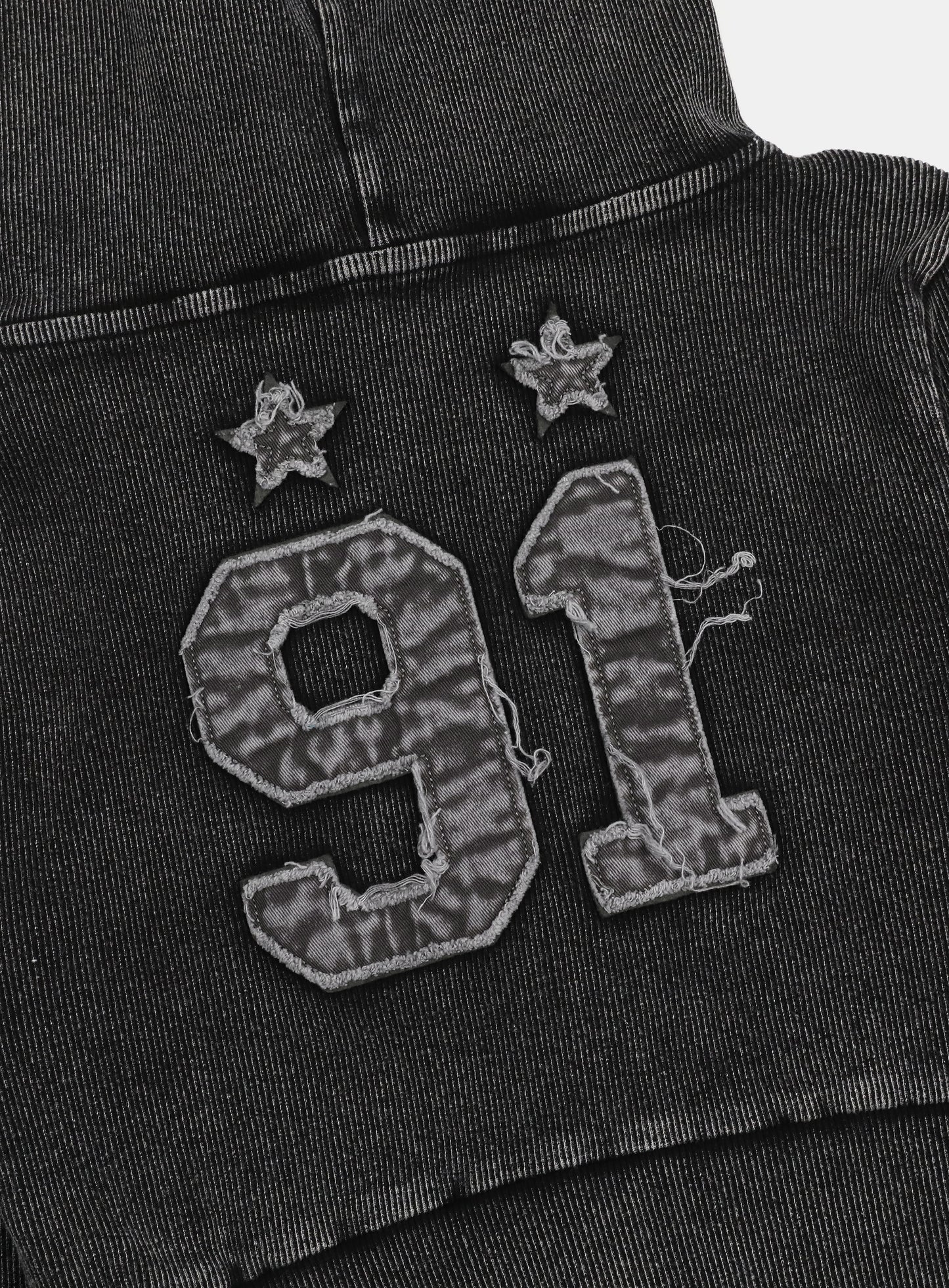 Rusty Denim Hooded Zip-Up Slim Fit - Black