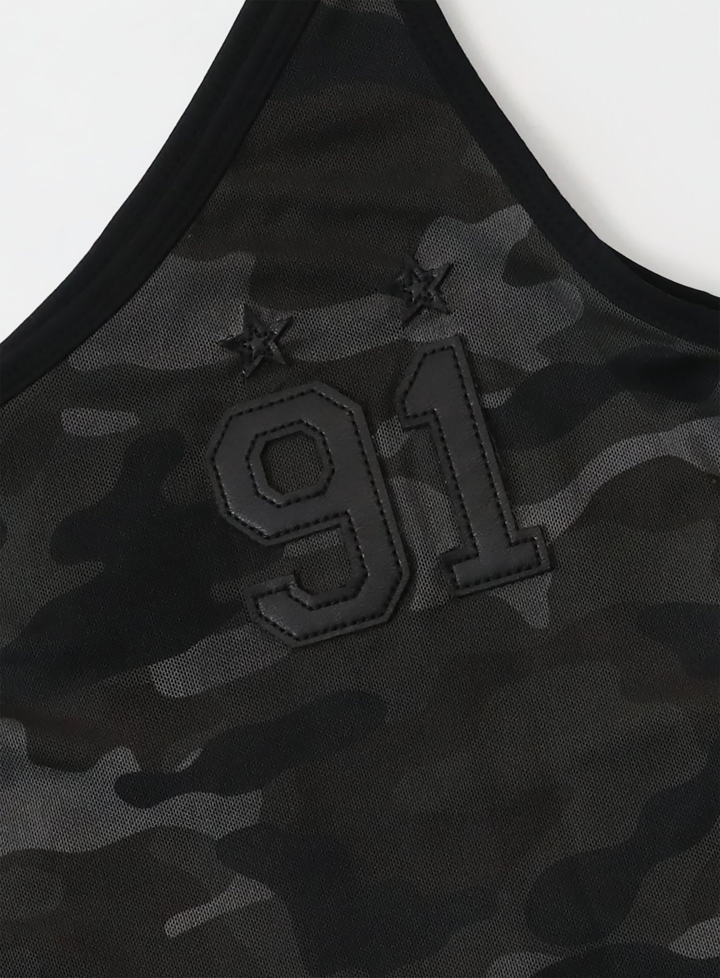 Vintage Club One Shoulder Tank - Black Camo