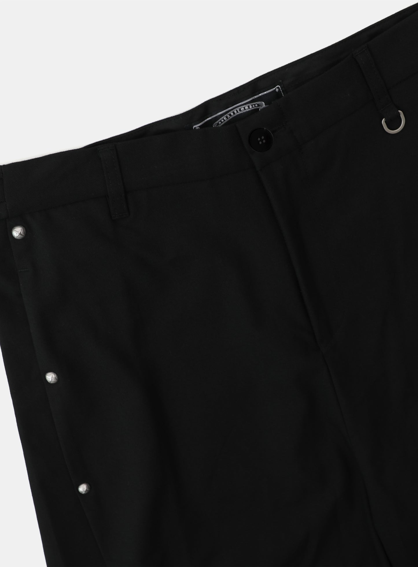 101 Studded Curved Slacks - Black