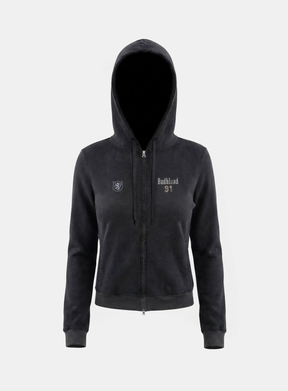 トップス BADBLOOD Hooded Zip-Up - Black Sun Faded 2 Hooded Zip-Up - Black – BADBLOOD TAIWAN