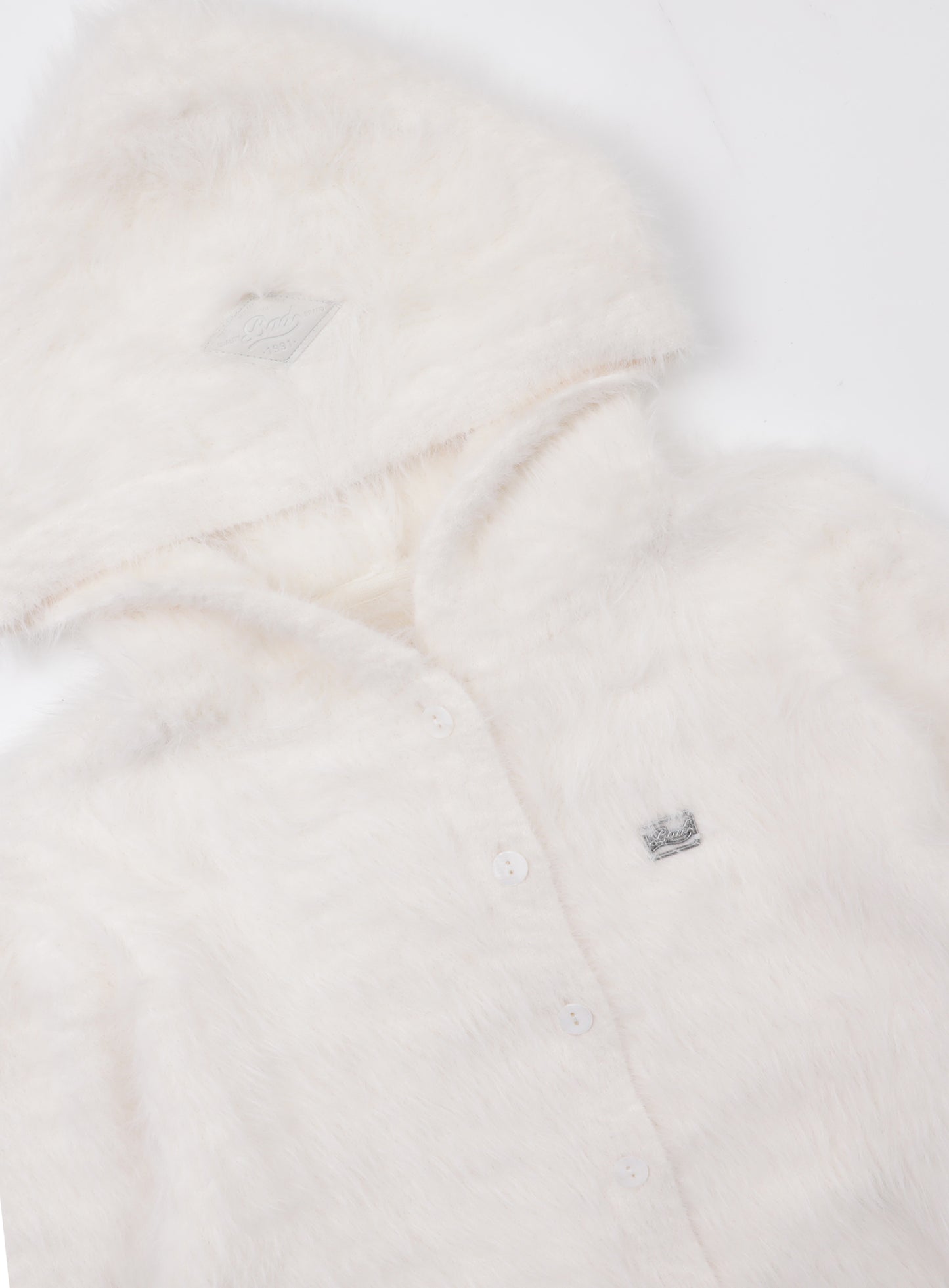 BS Mohair Hooded Cardigan - Cream