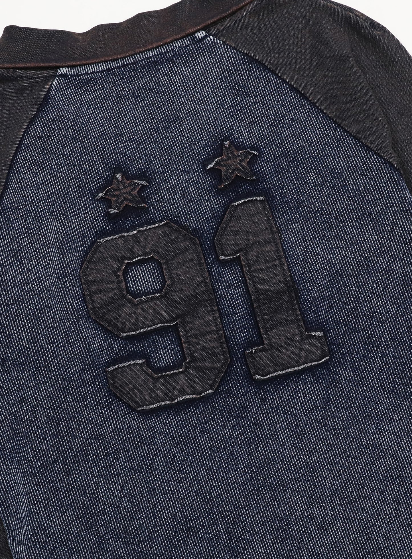 Rusty Denim V-Neck Long Sleeve - Blue