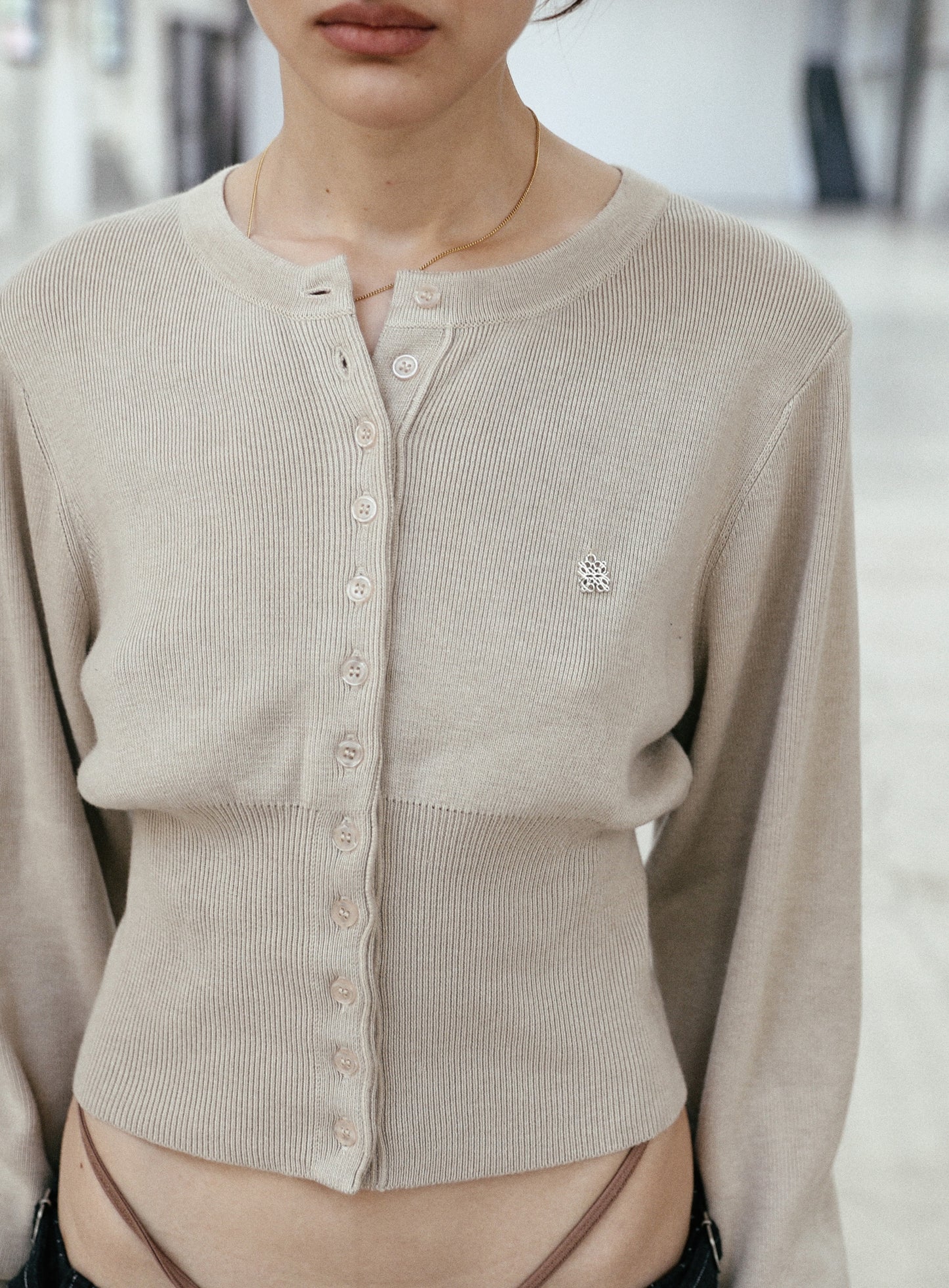 The Pure Round Cardigan – Beige