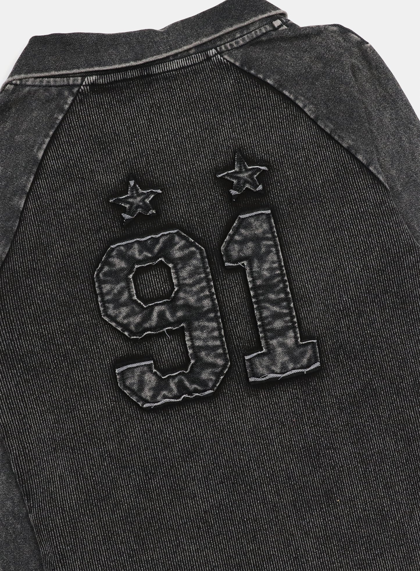 Rusty Denim V-Neck Long Sleeve - Black