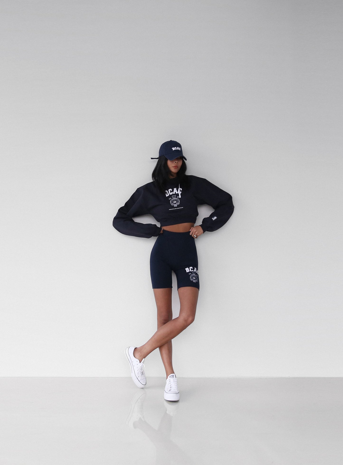 BCAC Emblem Heavyweight Crop Sweatshirt - Navy