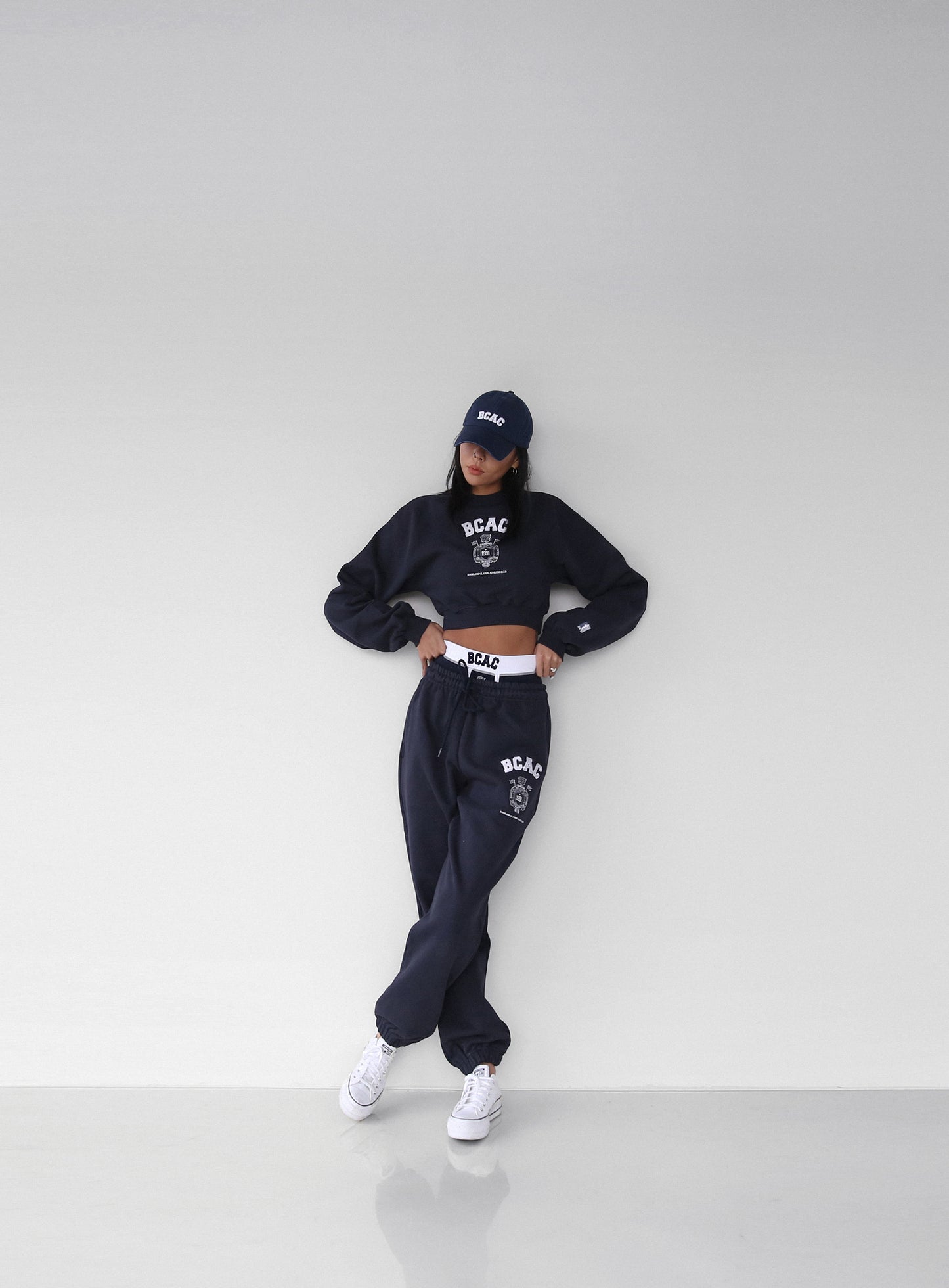 BCAC Emblem Heavyweight Crop Sweatshirt - Navy