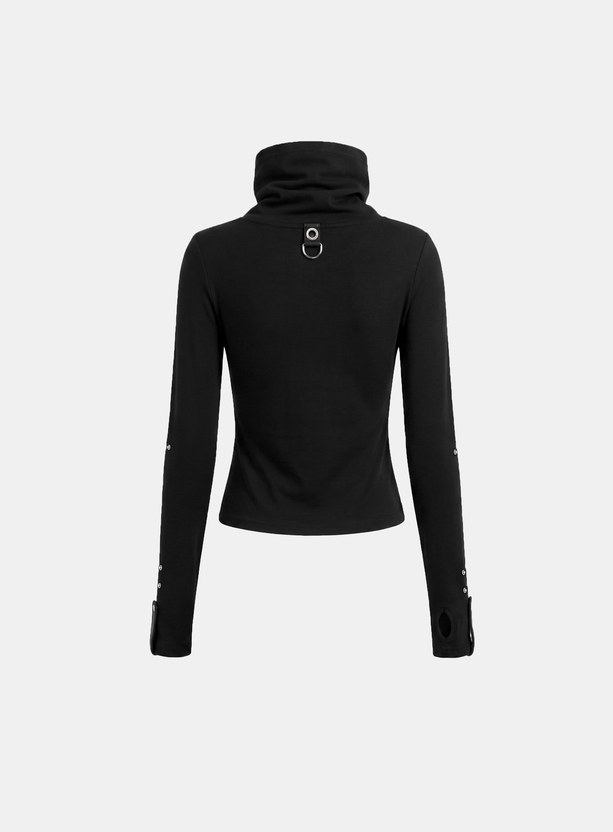 w-tee26-265 Viper Turtleneck Henley Long Sleeve - Black