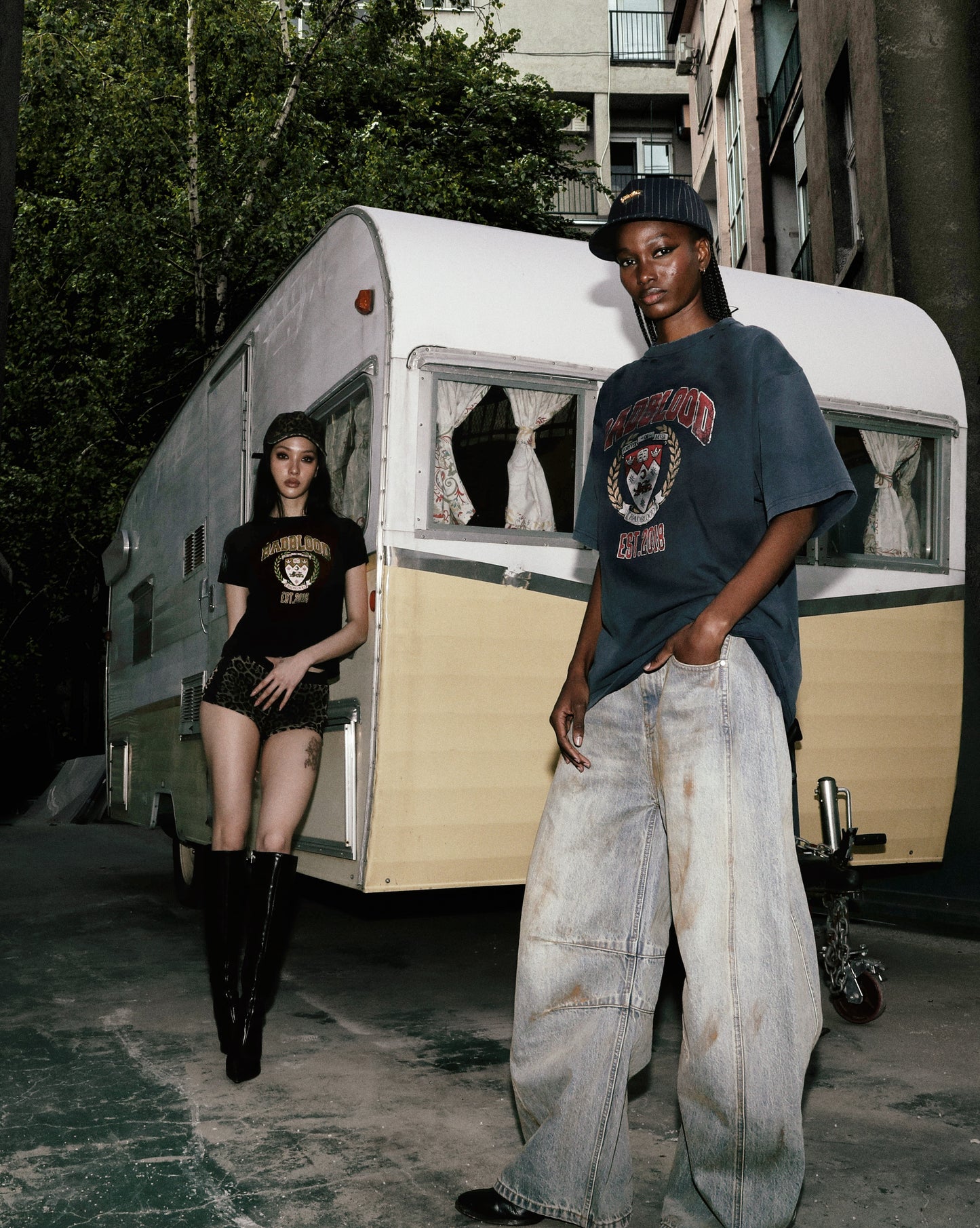 Workshop Print Distressed T-Shirt - Black
