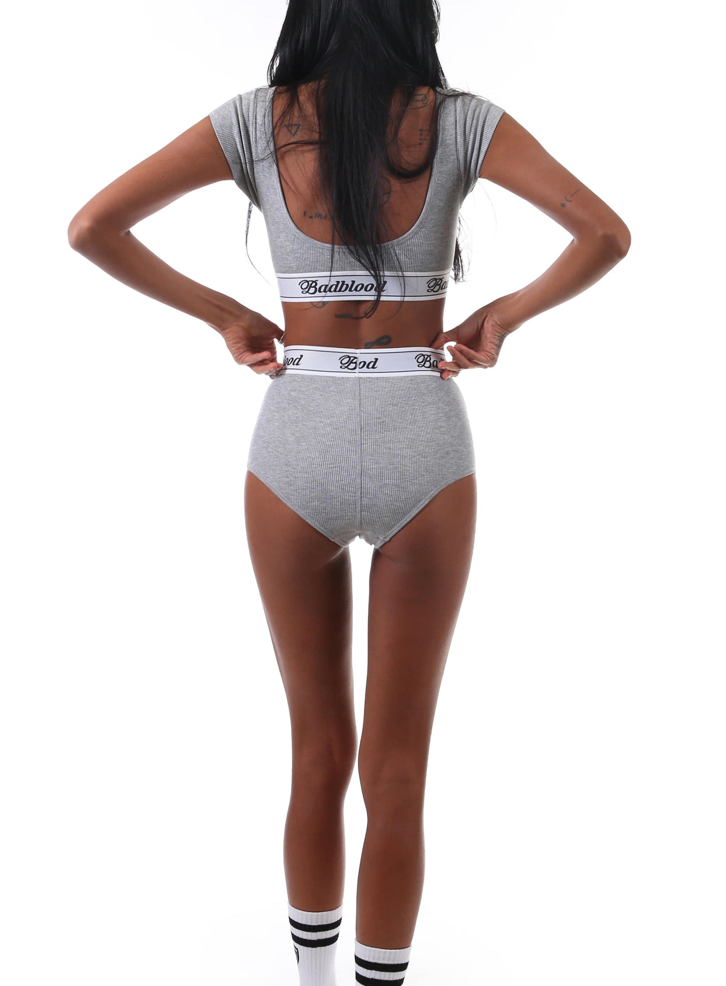 MODAL COTTON 1/2 T BRA IN GRAY