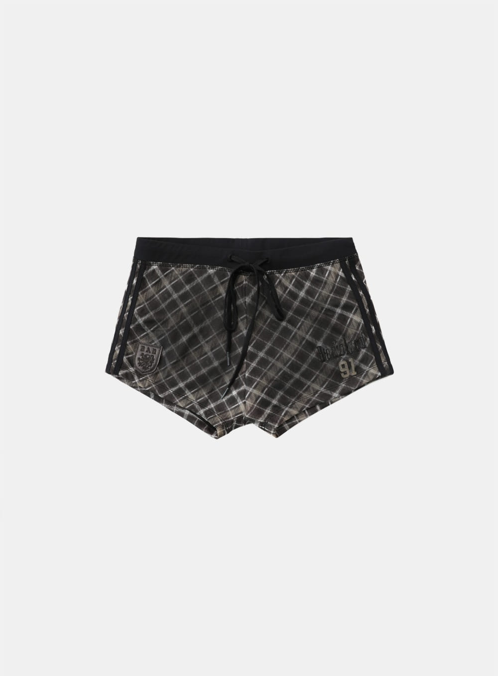 AQUA] Vintage Club Boy Shorts - Checkered Brown – BADBLOOD