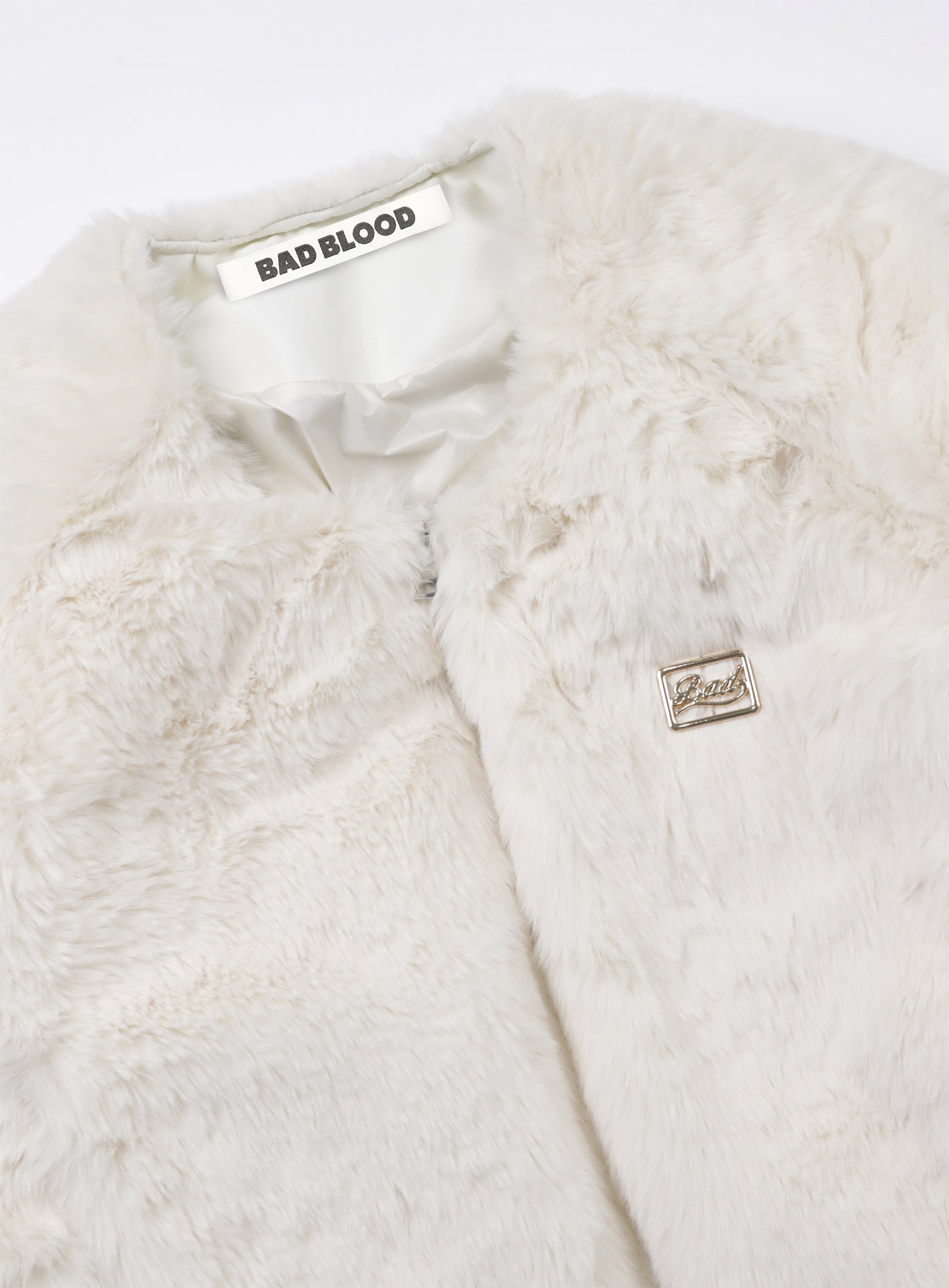 Beyond Soft Collarless Fur Jacket - Cream