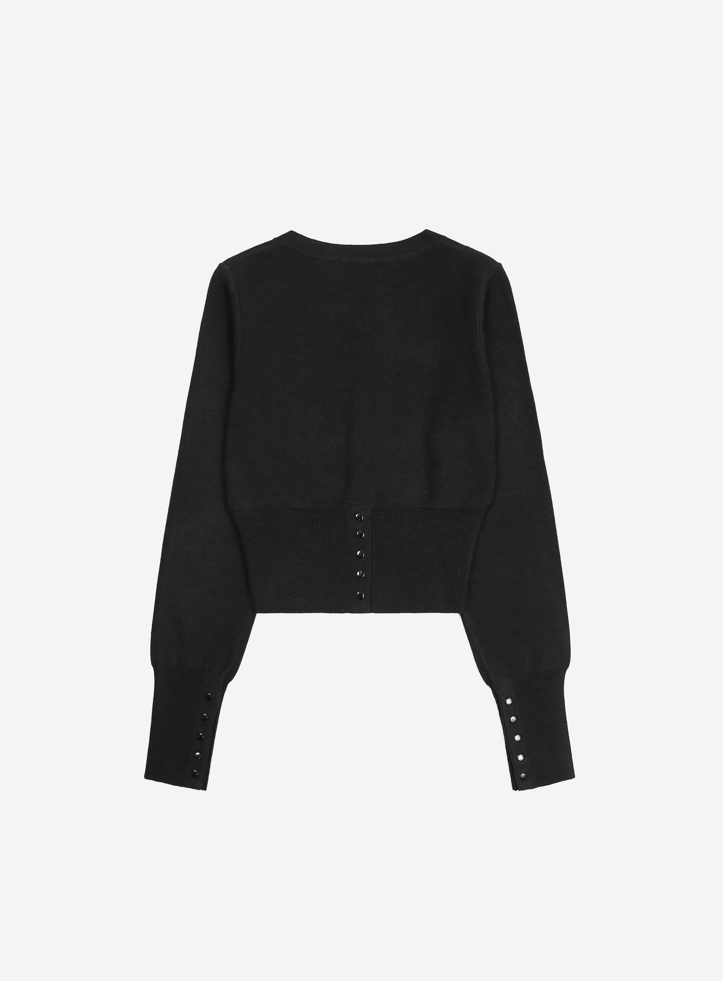 Pure Classic Button Up Round Cardigan - Black