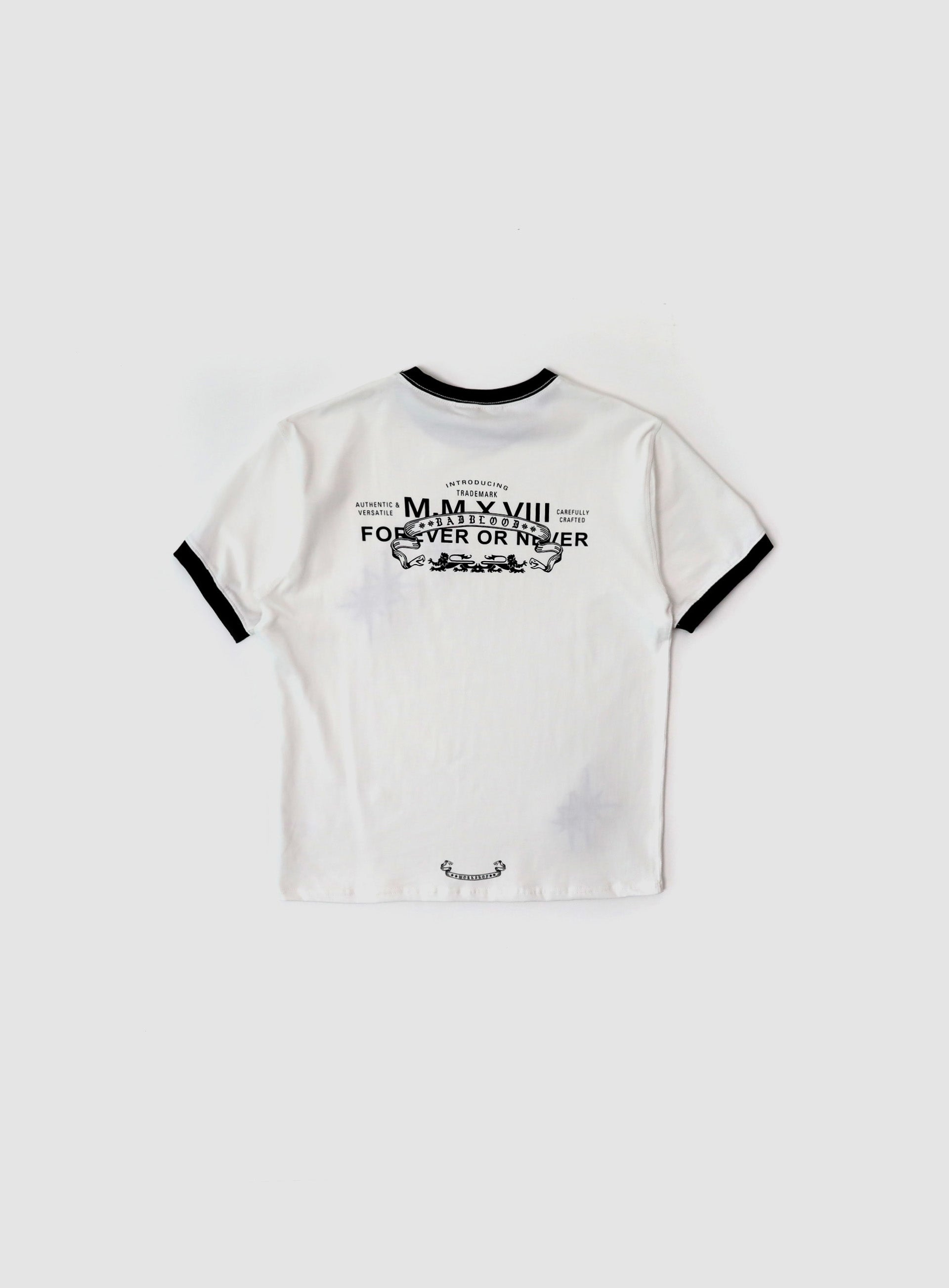 ★BAD BLOOD★ Cosmo Multi Patch Ringer T Shirt 2color Badblood Cosmo Multi Patch Ringer T-Shirt - White – BBGSHOPHK