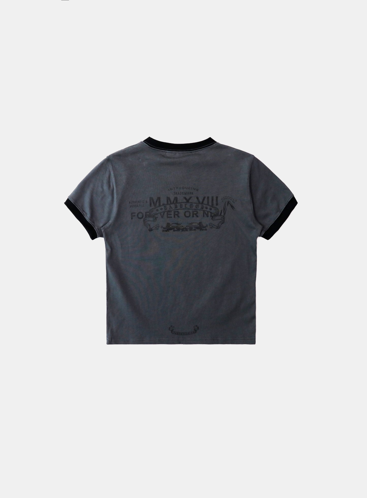 Cosmo Multi Patch Ringer T-Shirt - Charcoal