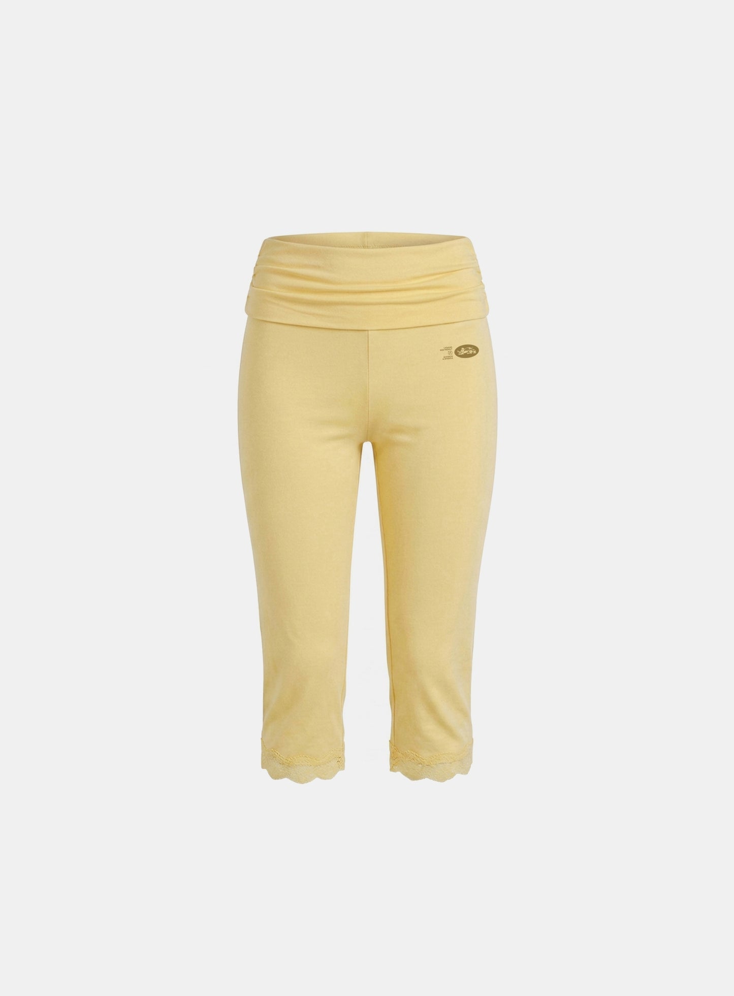 [w-srt26-033] Everyday Lace Capri Pants - Yellow