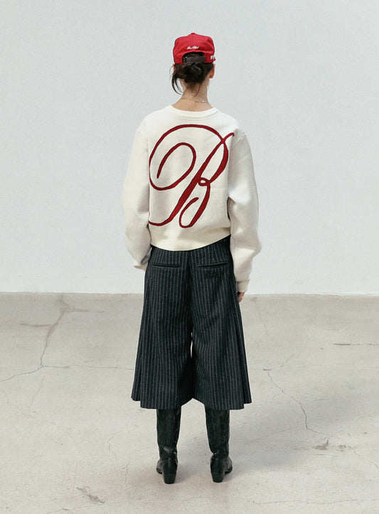 Classic Big Logo Crewneck Sweater - Cream