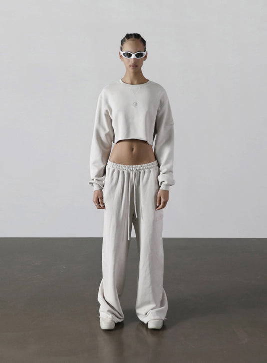 Old Effect Crop Sweatshirt - Studio