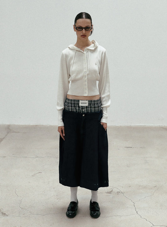 The Pure Button-Up Hooded Cardigan - White