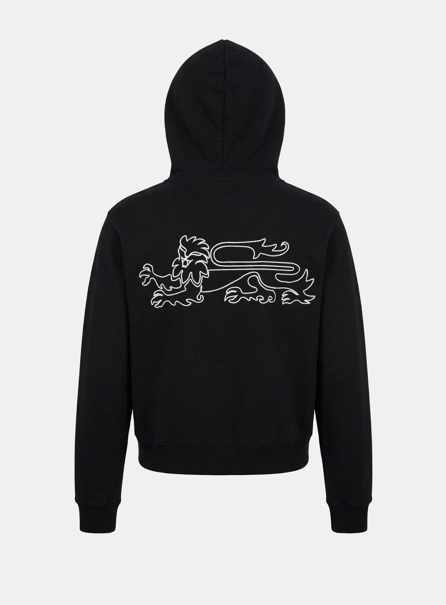 [w-jkt26-001] Titan Stroke Zip-Up Hoodie - Black