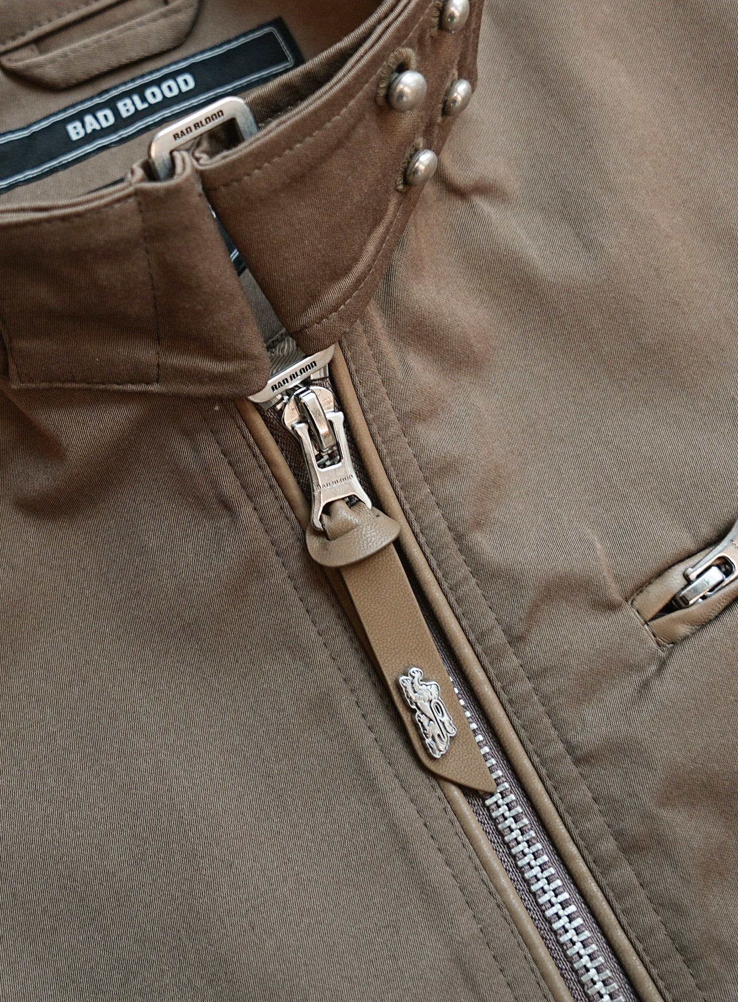 [w-jkt26-019] Spina High-Neck Jacket - Brown