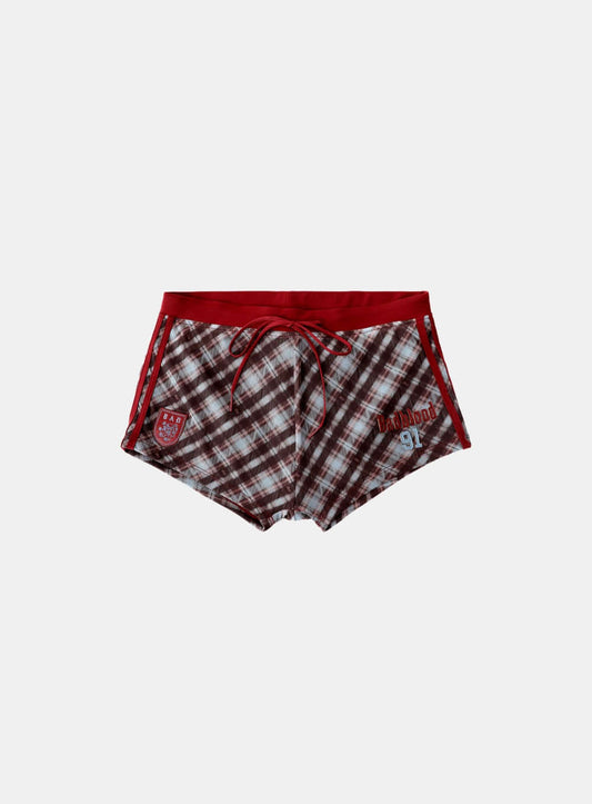 [AQUA] Vintage Club Boy Shorts - Checked Red