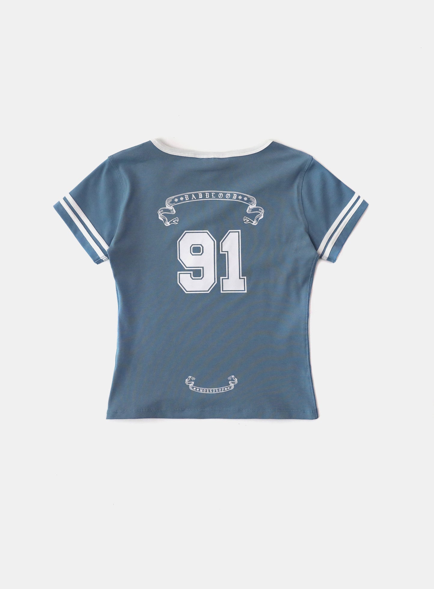 91 V-Neck Jersey T-Shirt - Light Blue