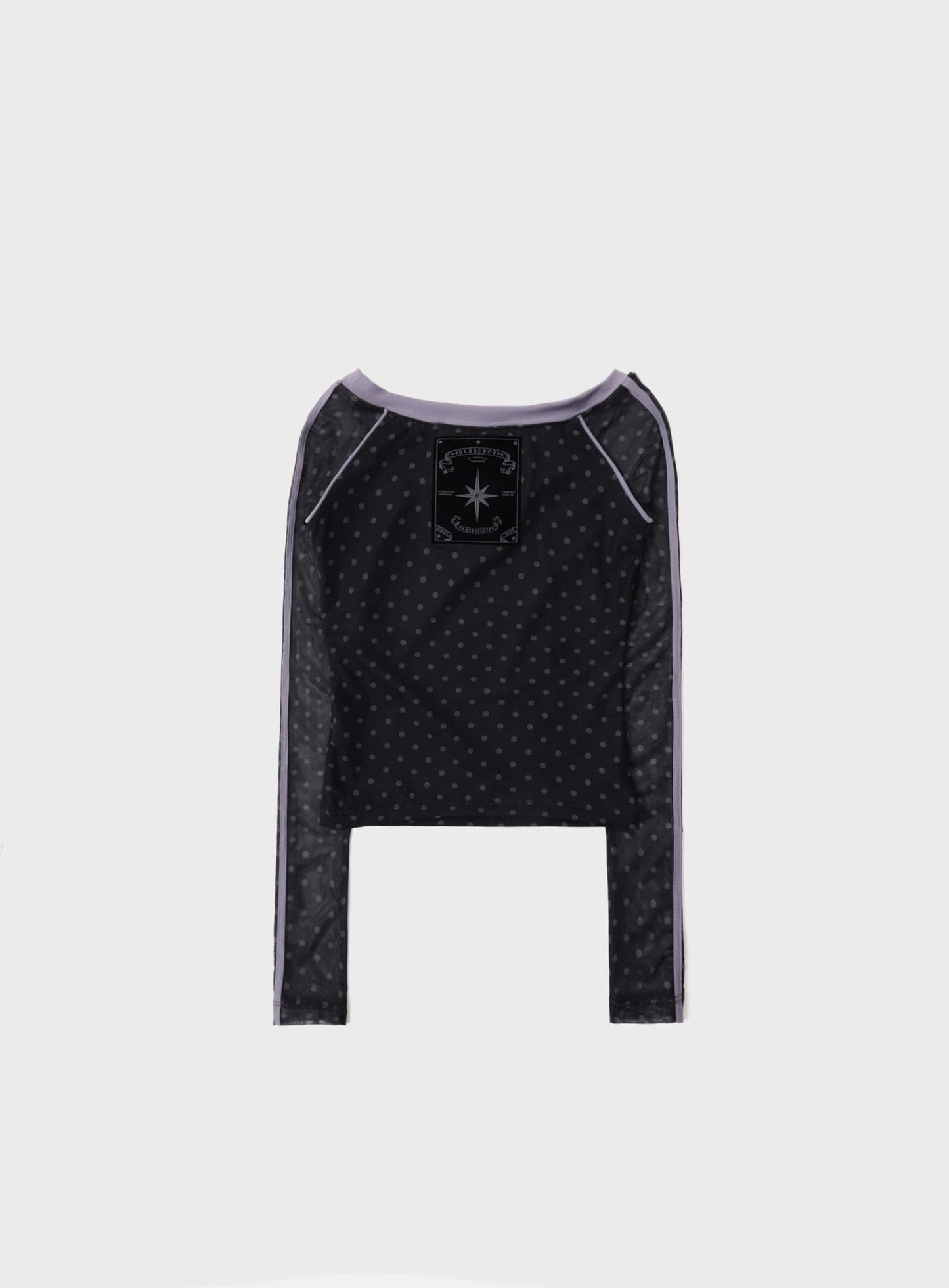 [AQUA] Splash Dot Off-Shoulder Top - Black