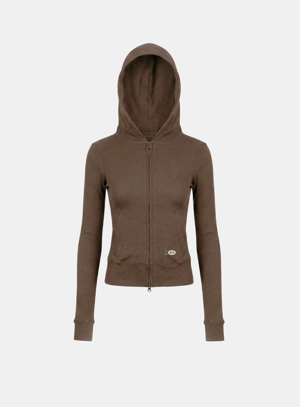 [w-hde26-002] BS Cotton Jersey Zip-Up Hoodie - Brown