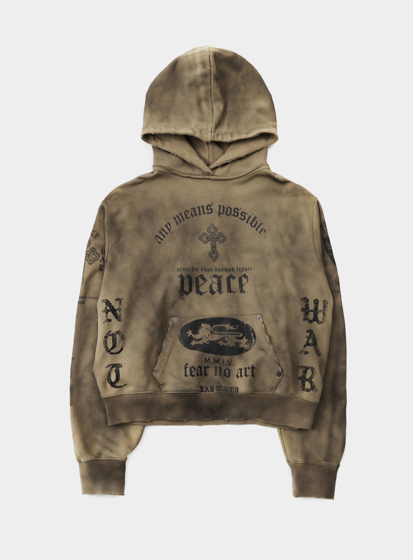 PEACE NOT WAR Hoodie - Dusty Beige