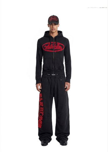 [w-pts26-132] Mystic Capsule Curved Bootcut Joggers – Black