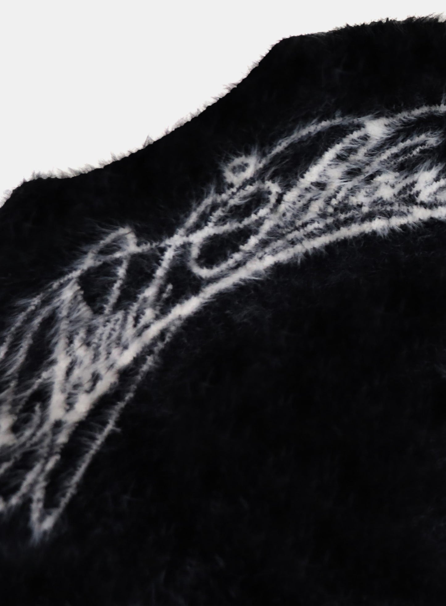 [w-knt25-012] Dark Classic MYM Mohair Sweater - Black