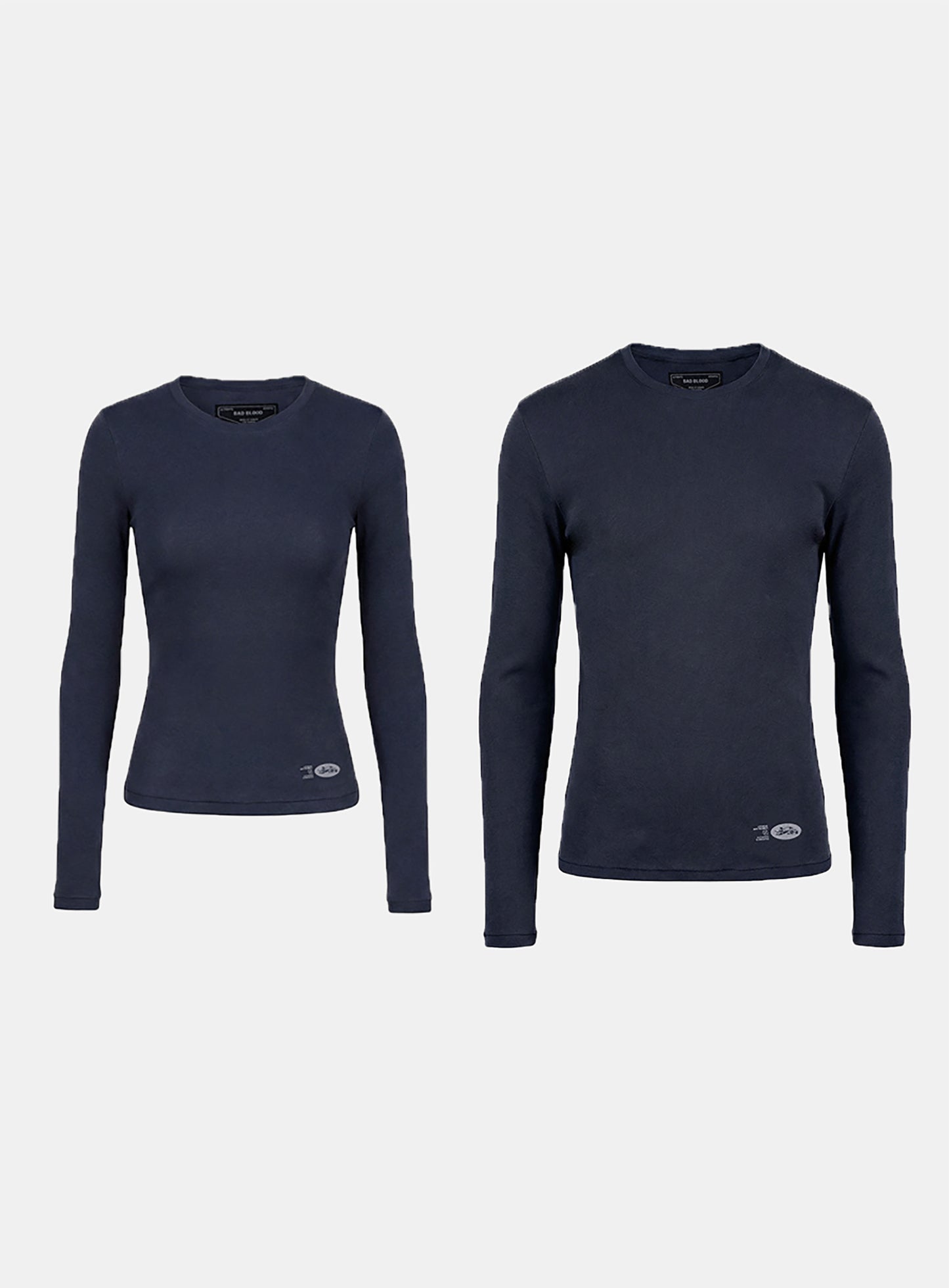 [w-tee26-046] BS Cotton Jersey Fitted Long Sleeve T-Shirt - Navy
