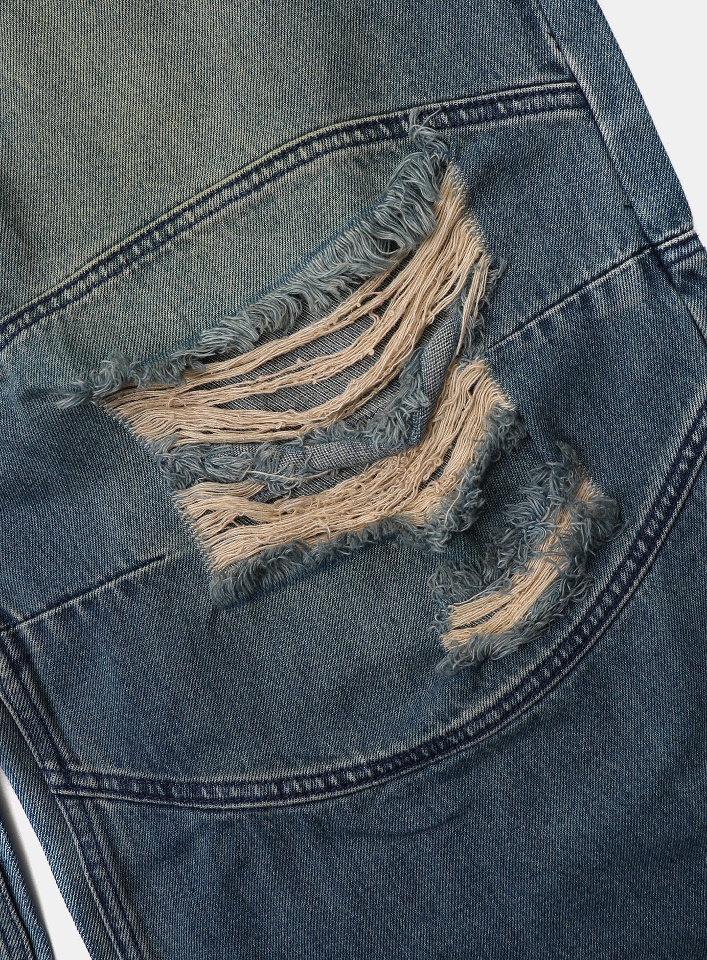 0309 Fallout Convex Denim Pants - Mid Blue