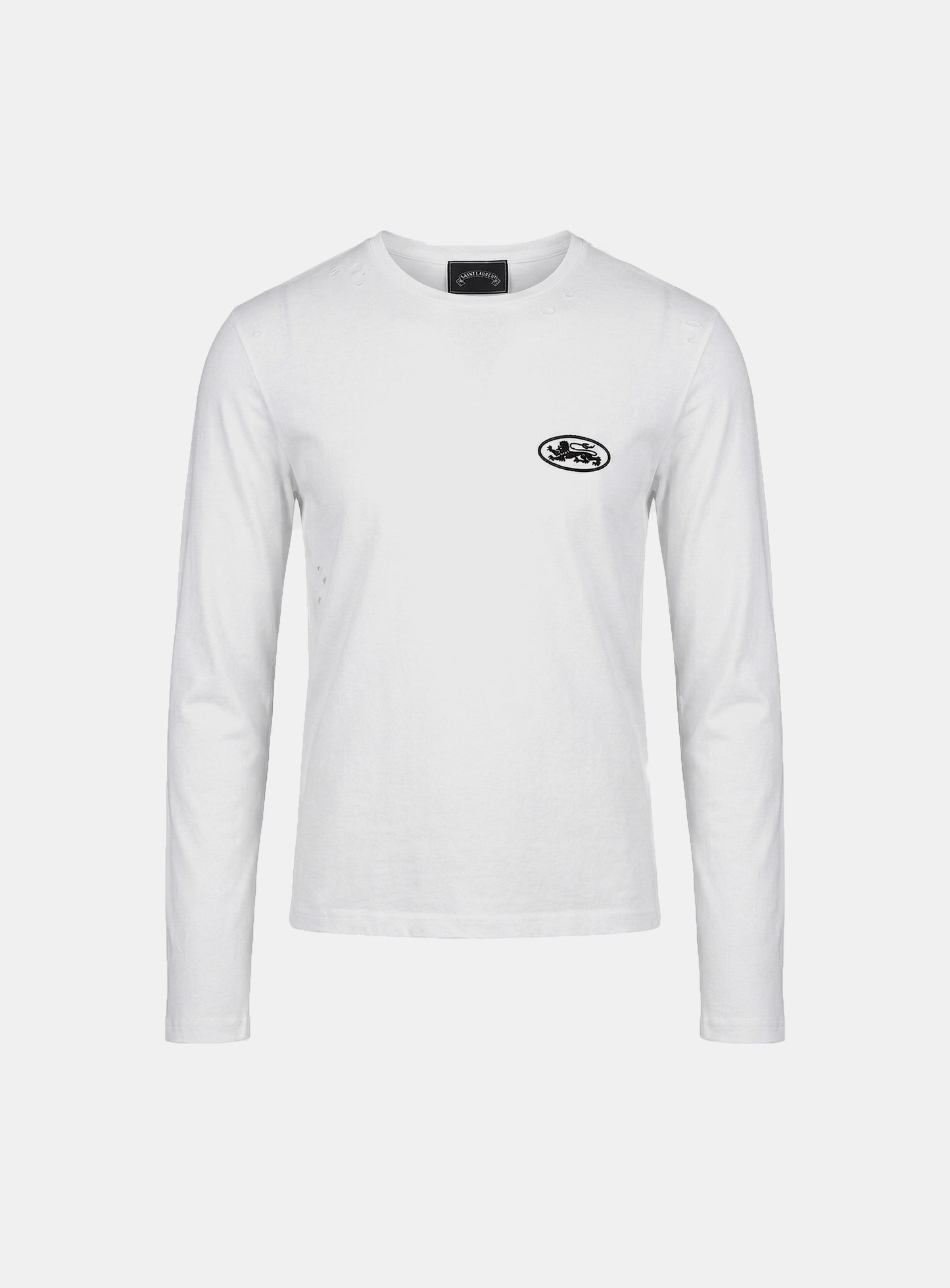 [w-tee26-026] Mystic Print Fitted Long Sleeve T-Shirt - White