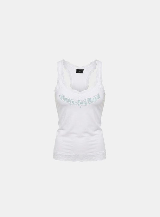[w-tnk26-072] H.B.B. Lace Classic Tank - White