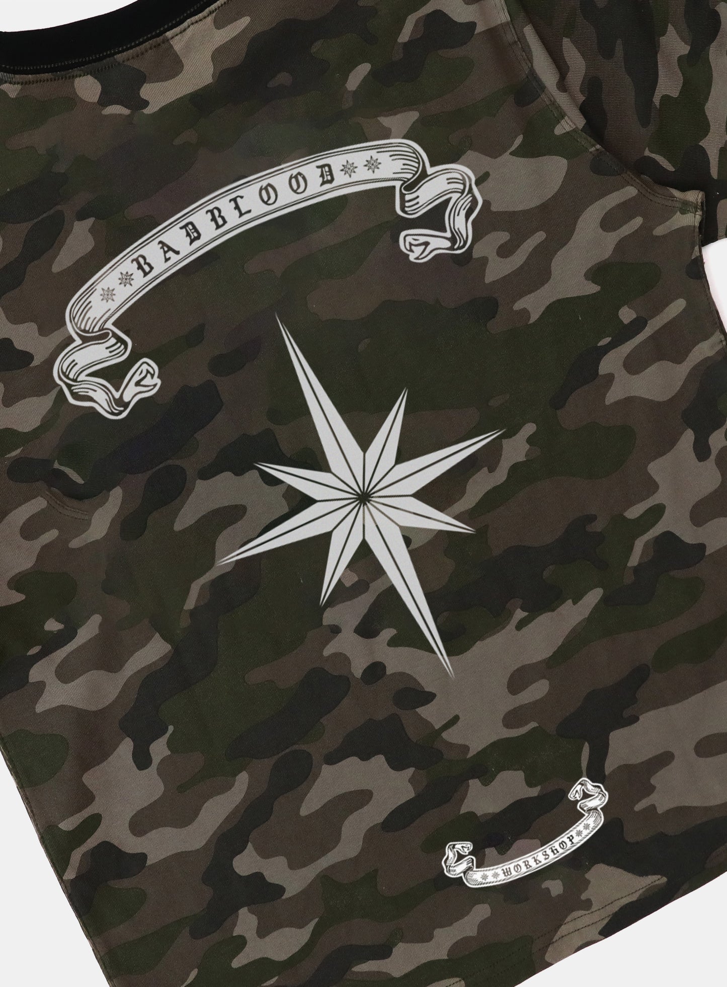 Cosmo Reflective Ringer T-Shirt - Green Camo
