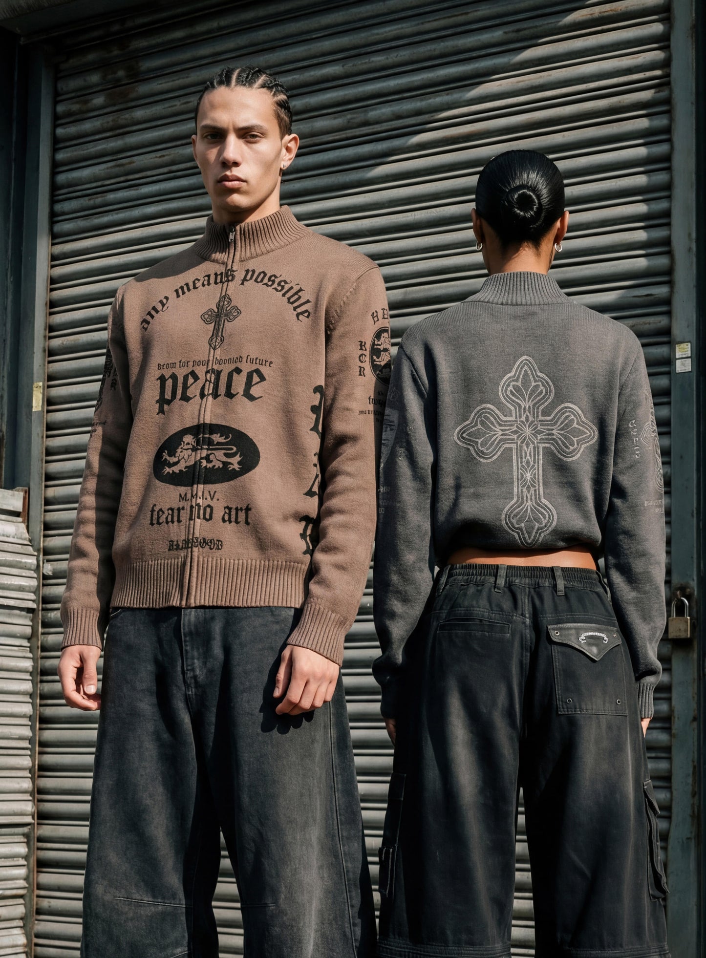 [w-pts25-131] Distressed Convertible Cargo Pants - Black
