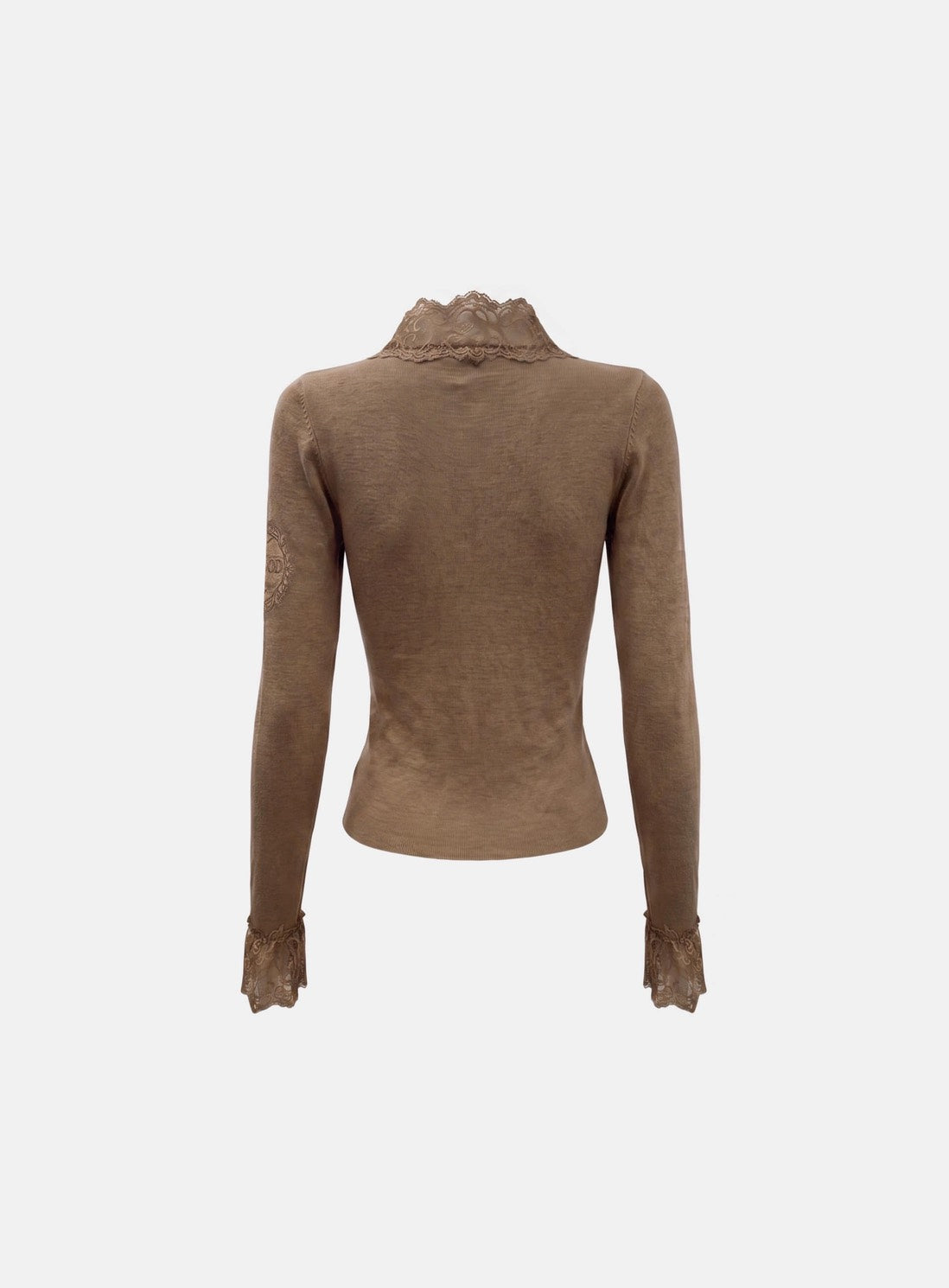 [w-cdg26-005] H.B.B. V-NECK Lace Cardigan- Nude