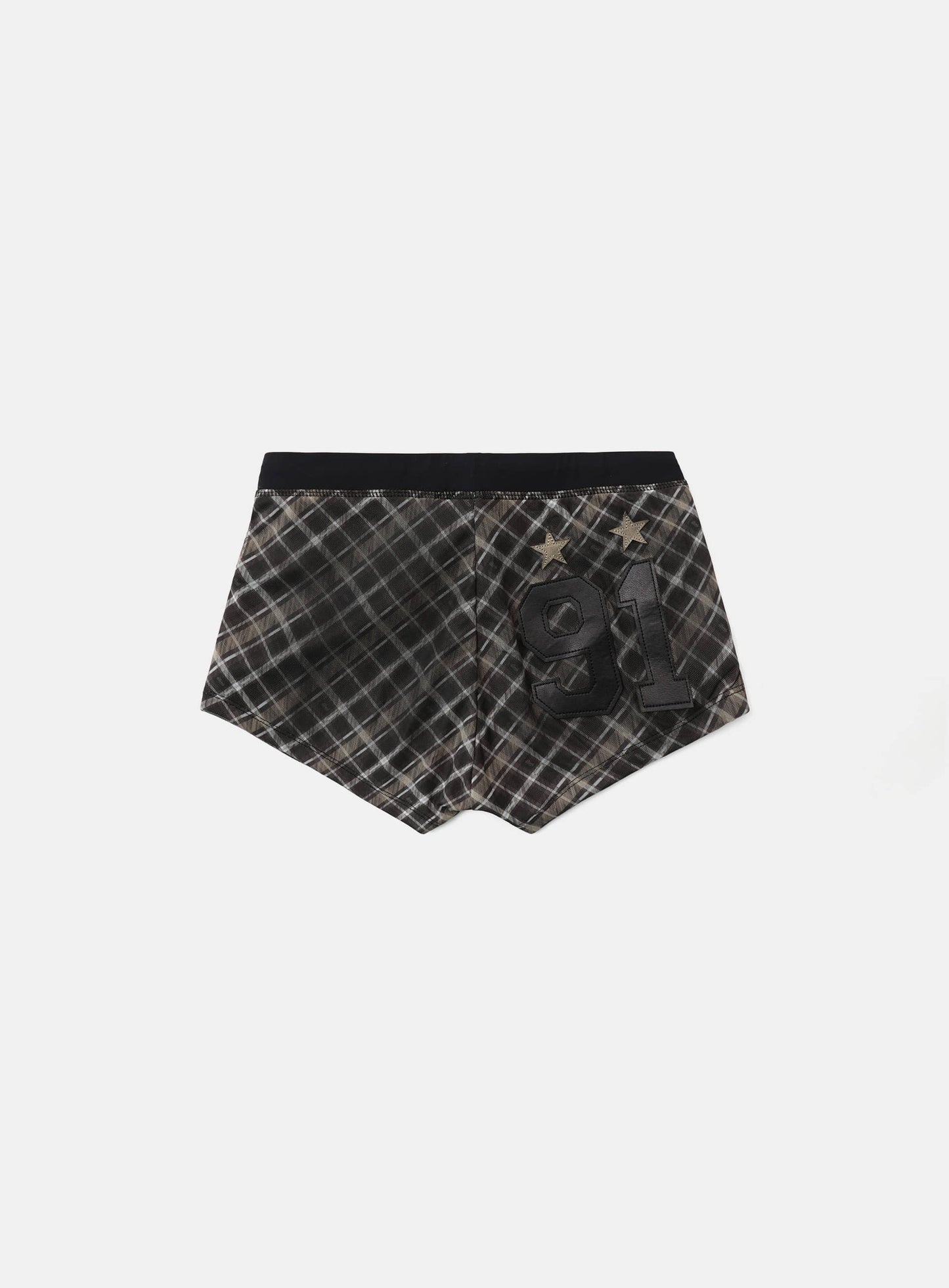 [AQUA] Vintage Club Boy Shorts - Checkered Brown