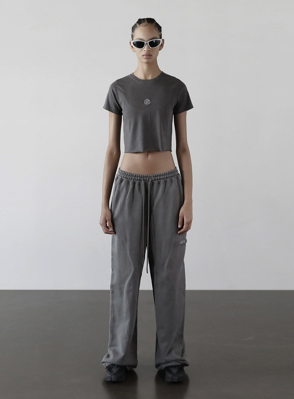 Old Effect Super Wide Trousers - Sleet Gray